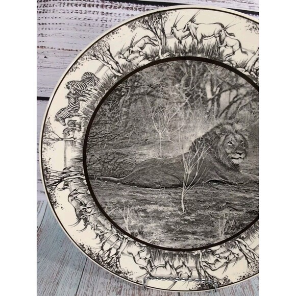 Rare African Series Lion by  Royal Doulton 13.5" Plate D.6356 Made In England - Picture 6 of 15